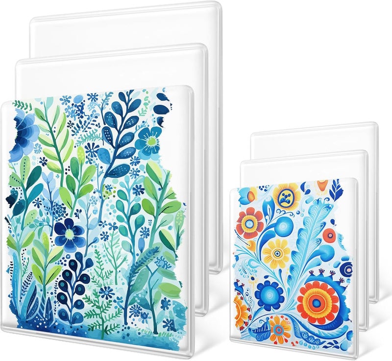 Threlaco 6 Pack Monoprinting Print Plates – 8” x 10” + 5” x 7” Gel Printing Plate - Reusable Printing Printmaking Supplies for Card Making, Scrapbooking, Crafts - Image 1